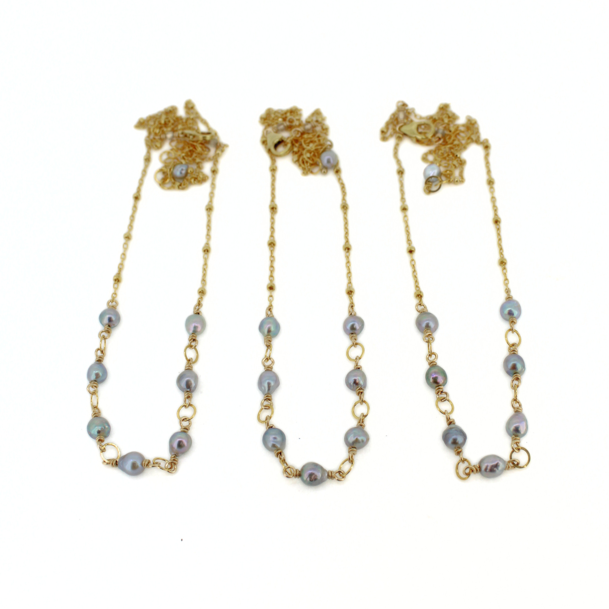 Gold Akoya Pearl Necklace