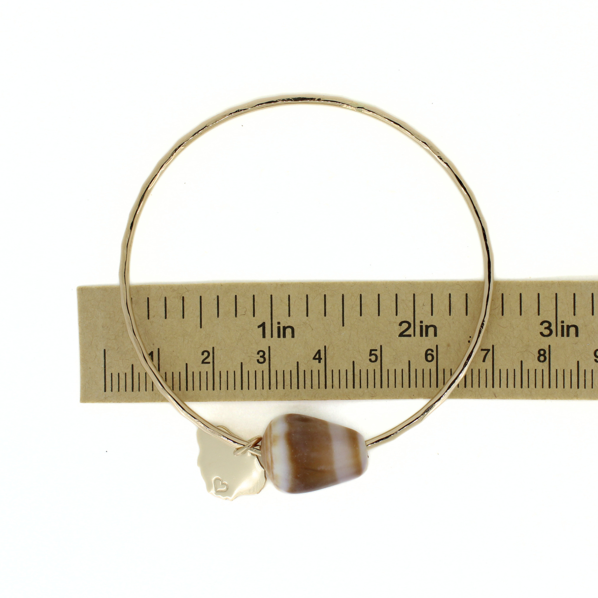 Gold Fill Cone Shell Bangle w/ Kaua'i Charm Size 7.75