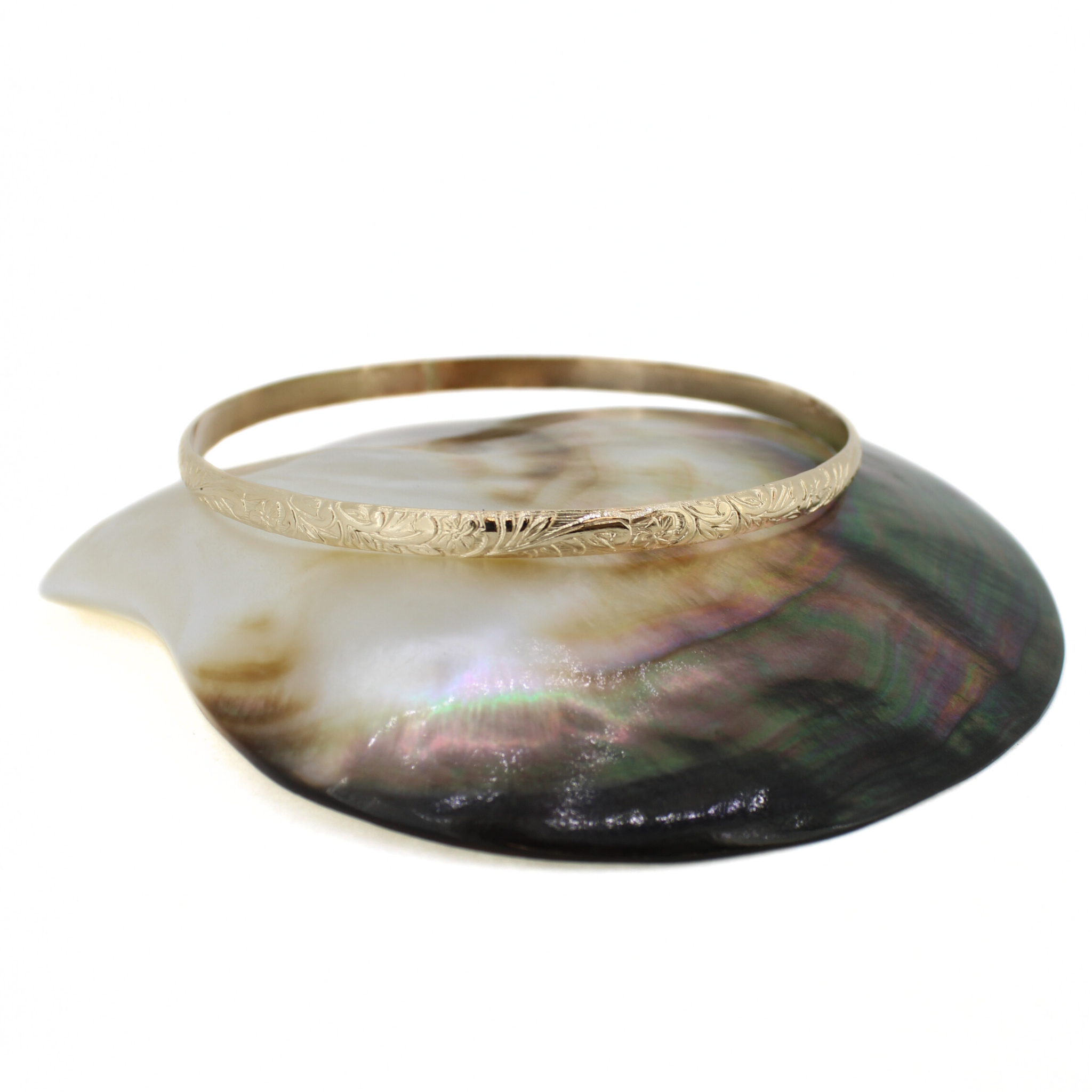 Brianne & Co. 14k gold fill Hawaiian heirloom bangle bracelet