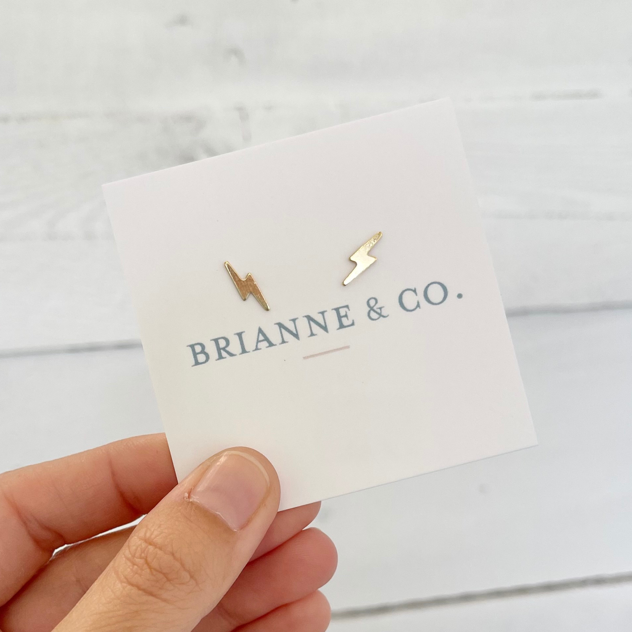 Brianne & Co. 14k gold filled small lightning bolt stud earrings