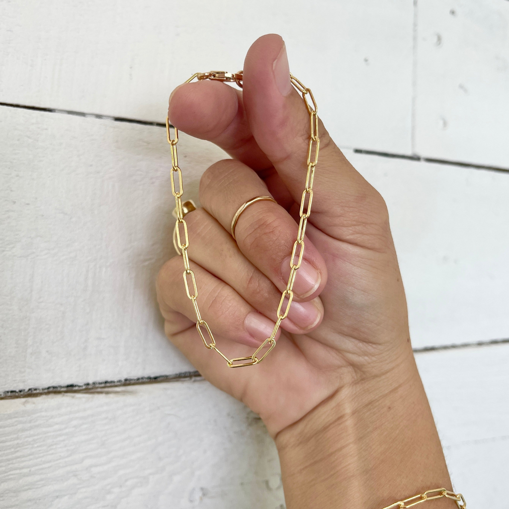 Brianne & Co. gold fill thick paper clip chain bracelet