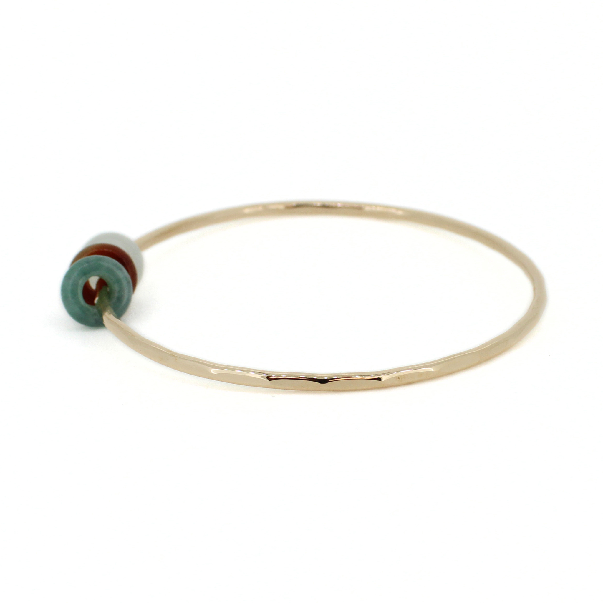 Gold Jade Bangle Size 7.5
