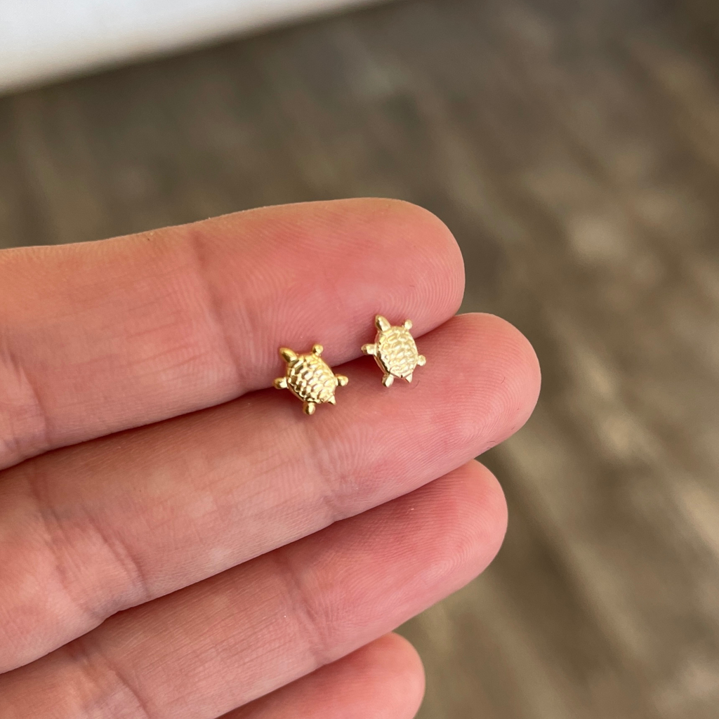 Brianne & Co. 14k gold filled tiny honu turtle stud earrings