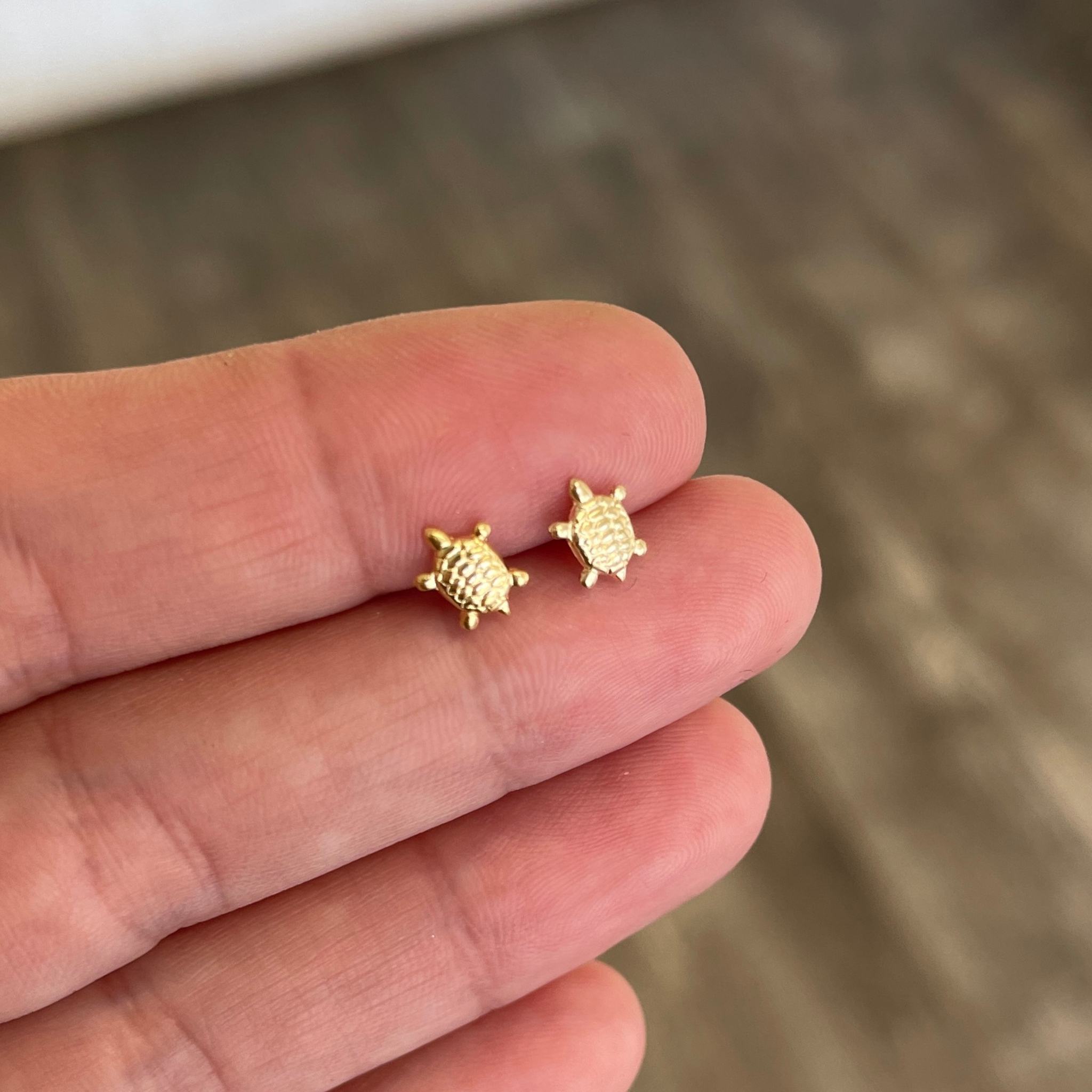 Brianne & Co. 14k gold filled tiny honu turtle stud earrings