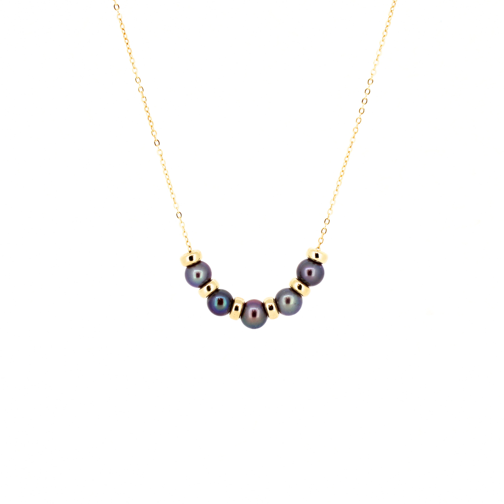 Gold Fill Tiny Purple Edison Pearl Necklace