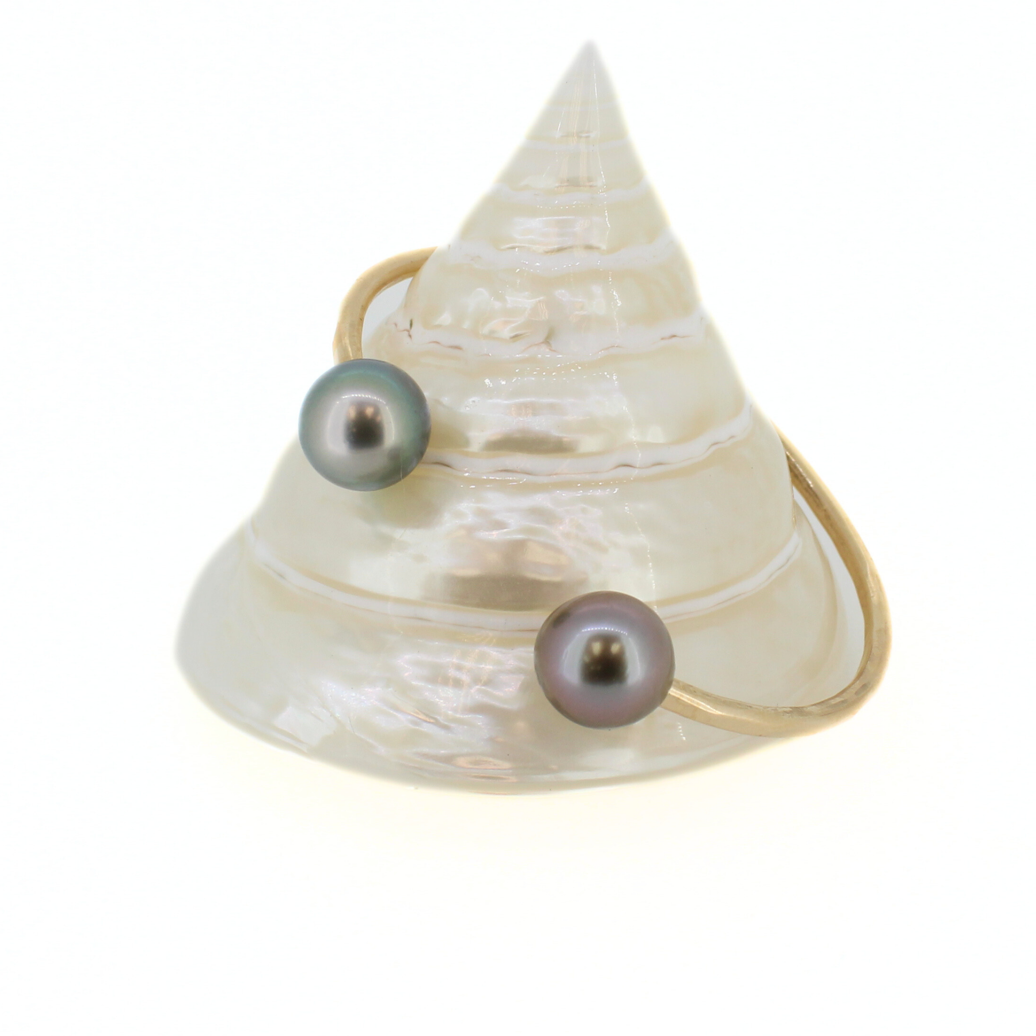 Gold Double Tahitian Pearl Cuff Size Small