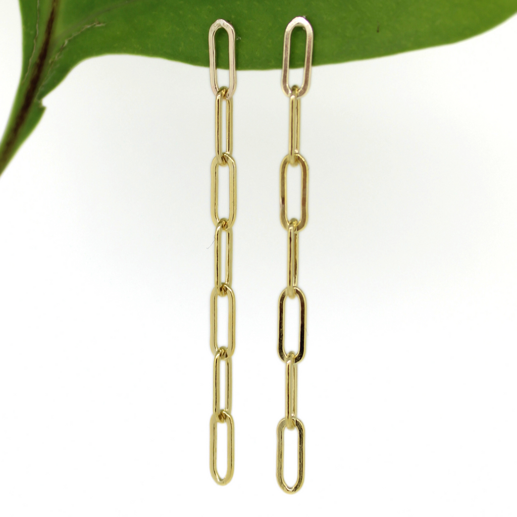 Brianne & Co. Gold Fill Paper Clip Chain Stud Earrings