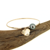 14k gold fill Tahitian pearl bangle bracelet handmade by Brianne & Co.