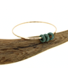 Gold Fill Green Triple Jade Donut Bangle Size 8