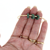 Gold Fill Green Triple Jade Donut Bangle Size 8