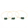 Gold Fill Green Triple Jade Donut Bangle Size 8