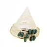 Gold Fill Green Triple Jade Donut Bangle Size 8