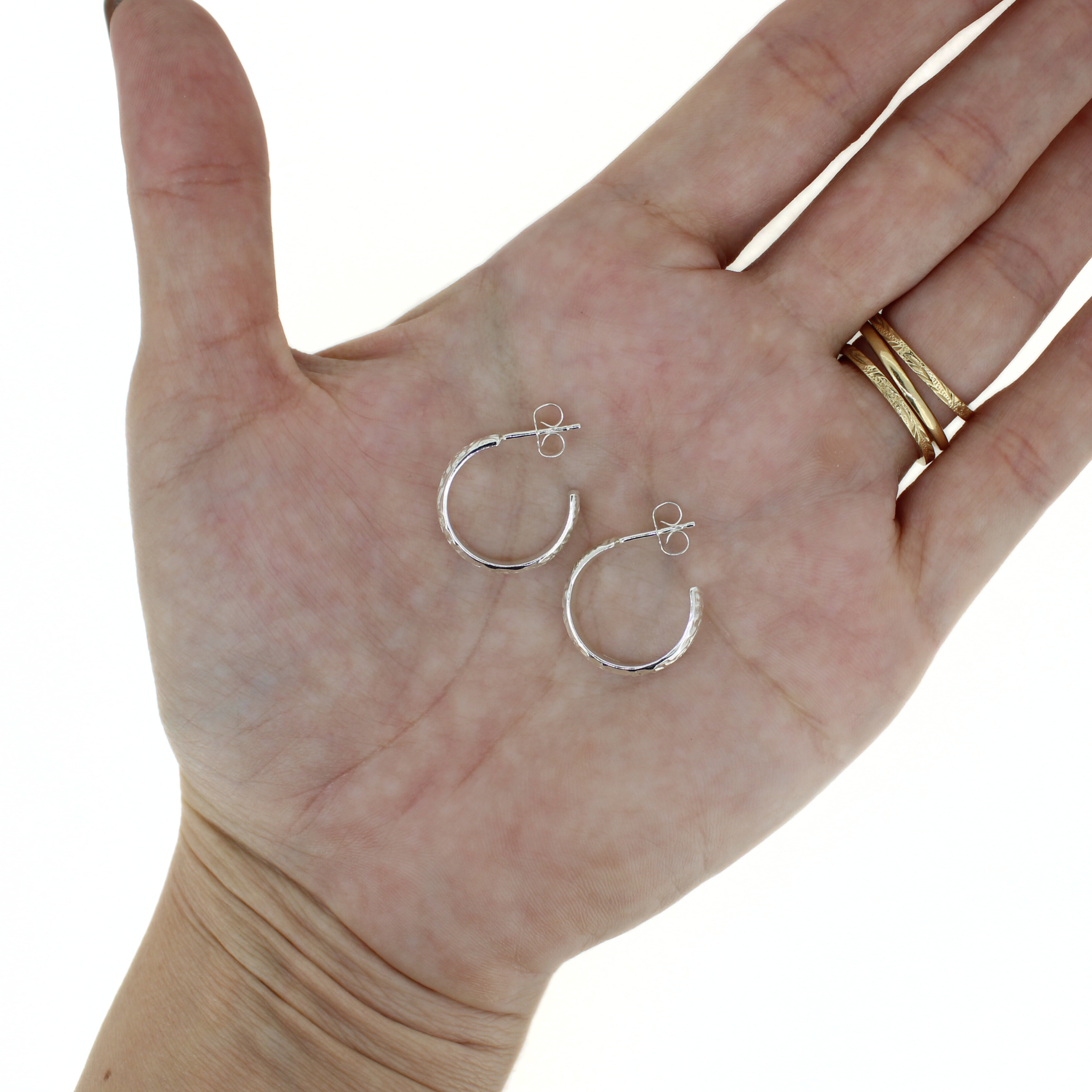 Sterling Silver Mini Heirloom Style Hoops
