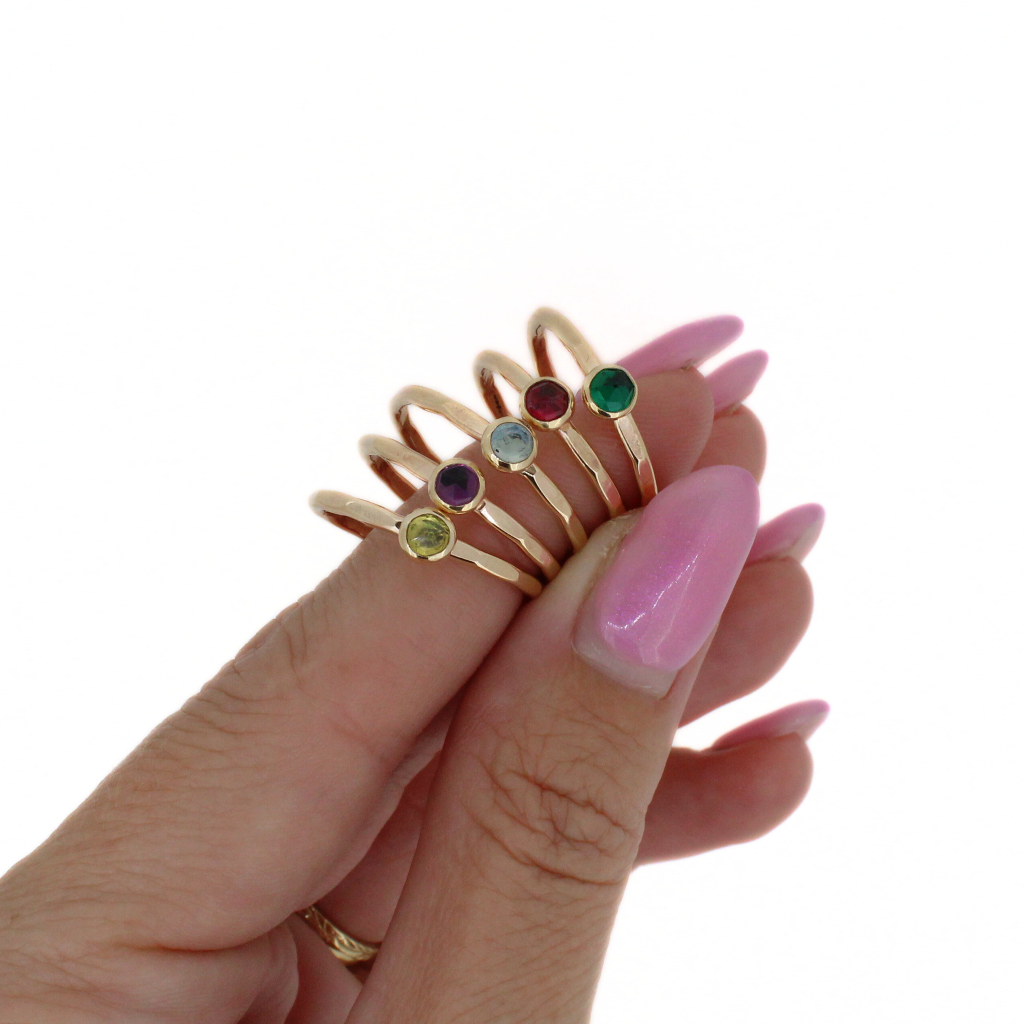 Gold Peridot Stacker Ring