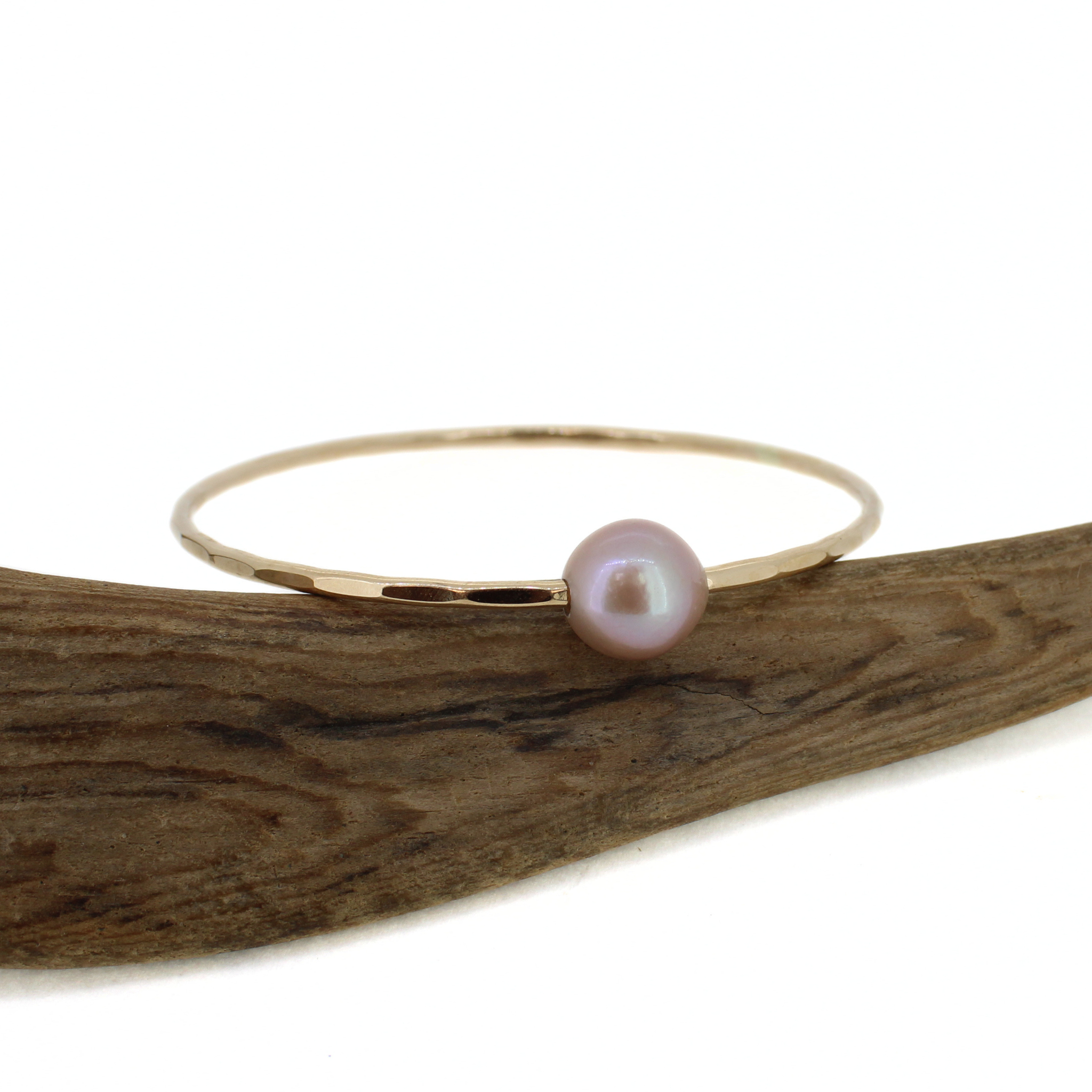 Gold Edison Pearl Bangle Size 7.75