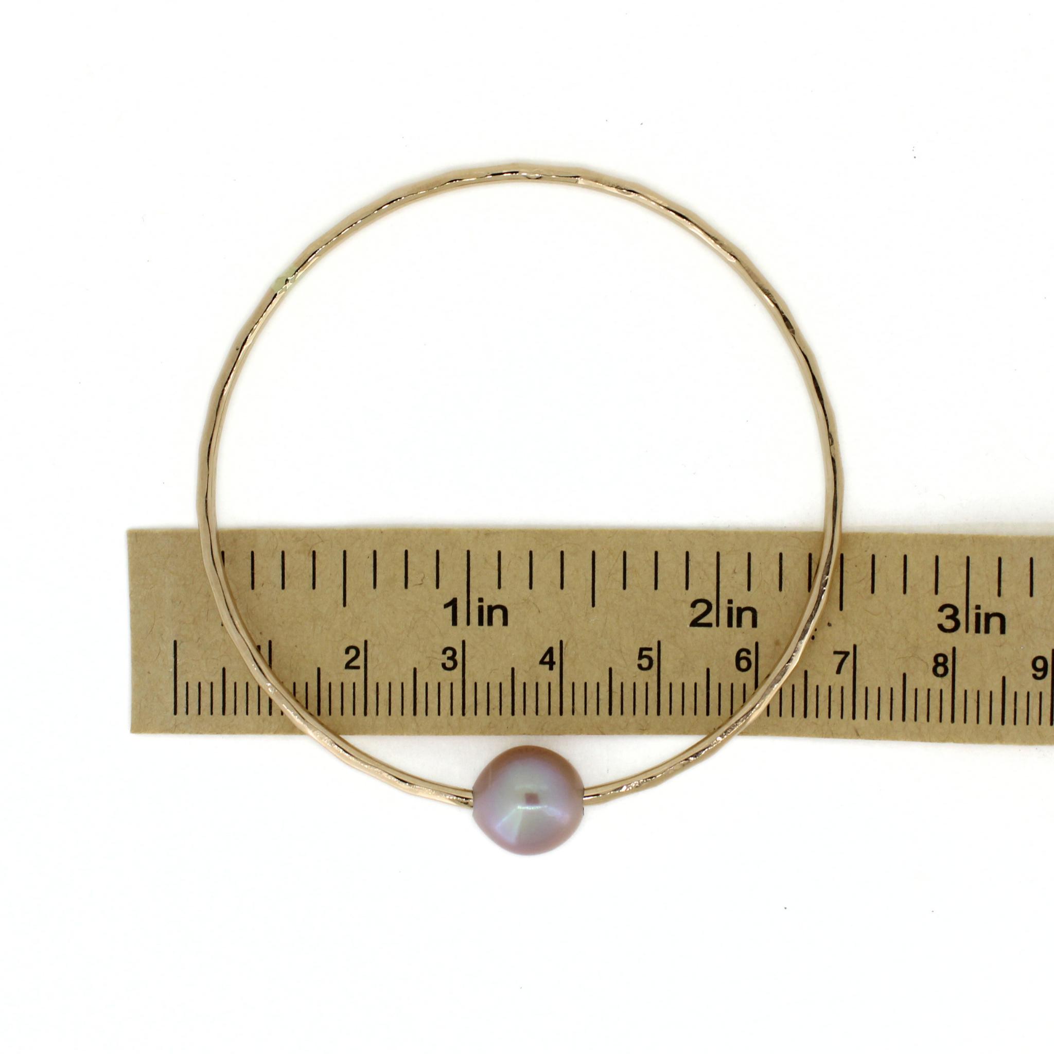 Gold Edison Pearl Bangle Size 7.75