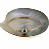 14k gold fill Hawaiian heirloom style bangle with Tahitian pearl handmade by Brianne & Co.