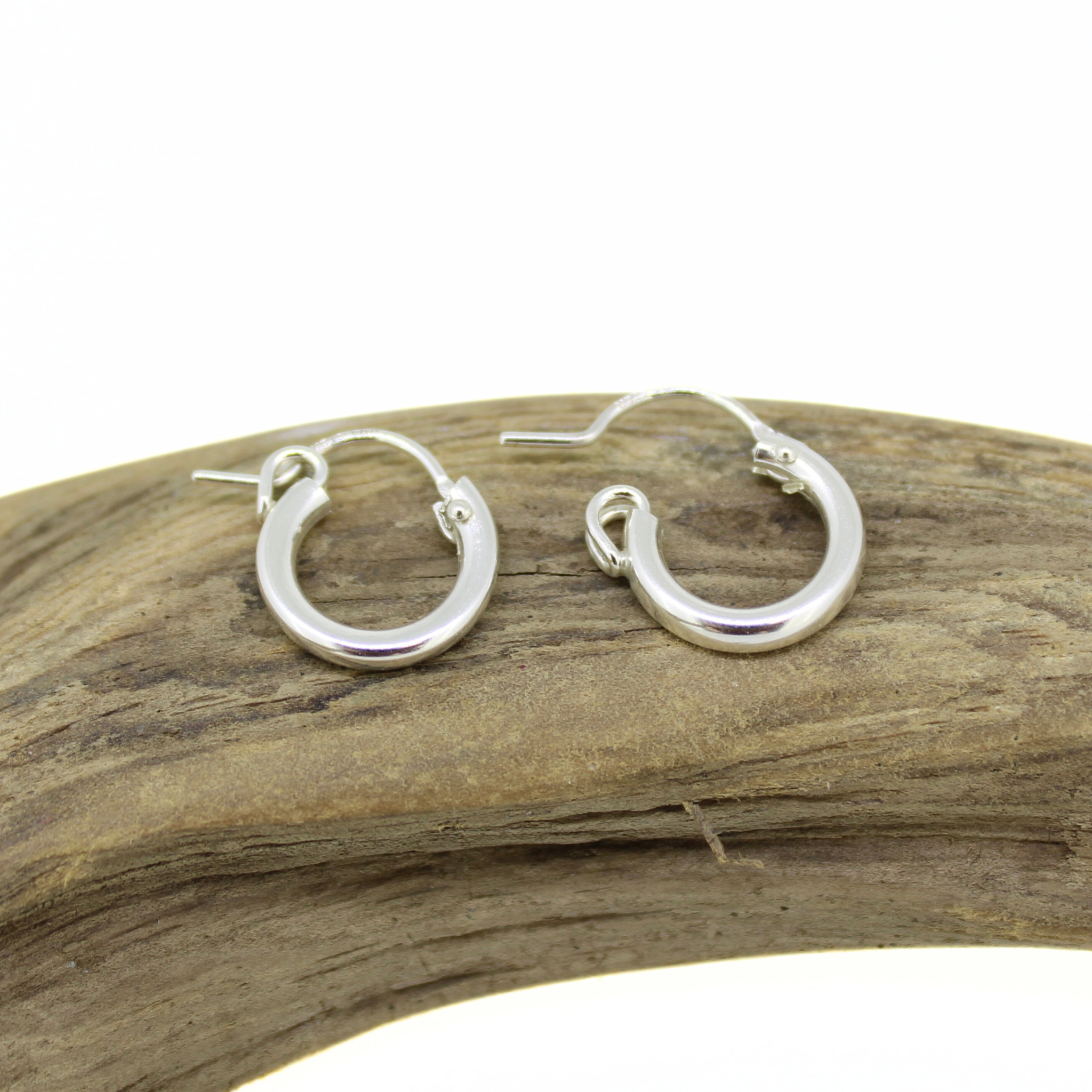 Sterling Silver 12mm Huggie Hoop Earrings