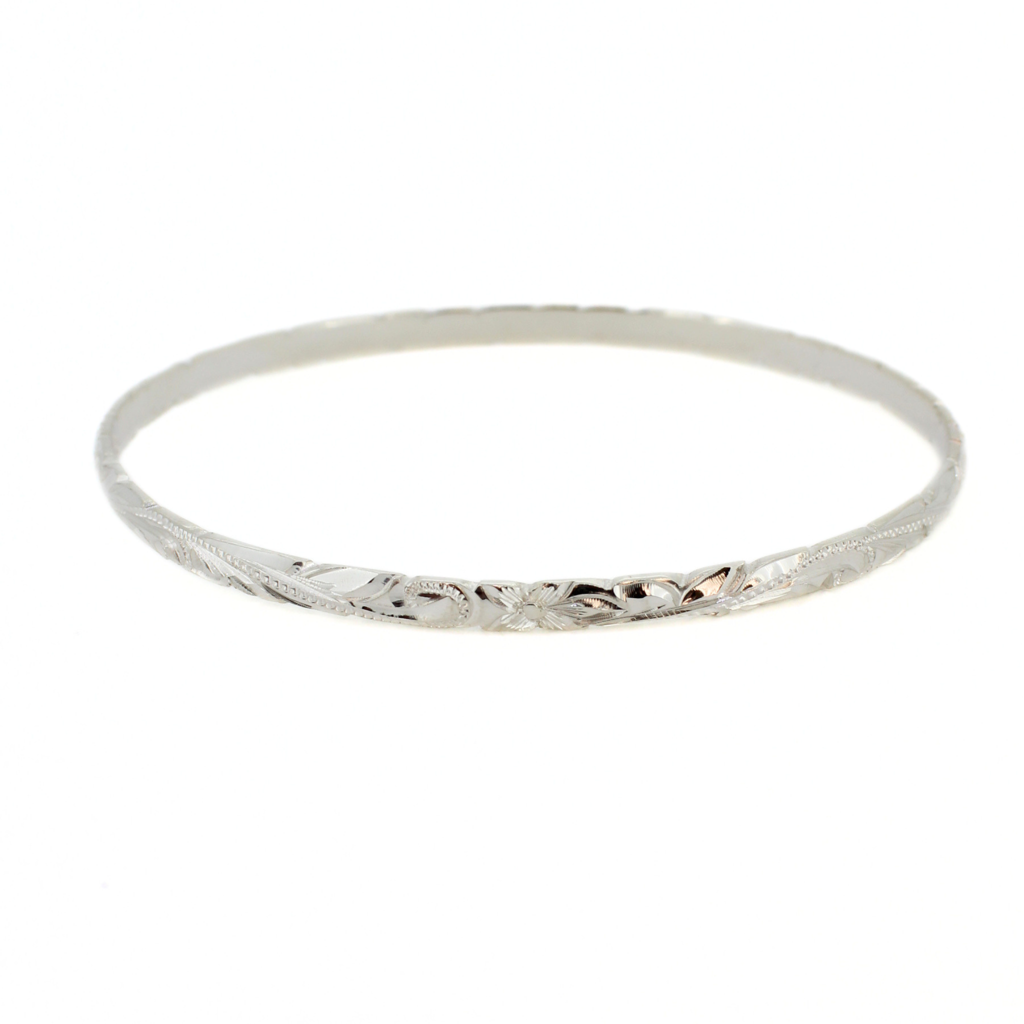 Sterling Silver Hawaiian Heirloom Bangle Size 8