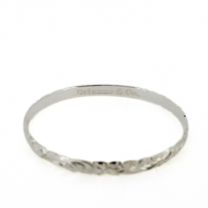 Brianne & Co. sterling silver Hawaiian heirloom bangle inside engraving with "Brianne & Co."