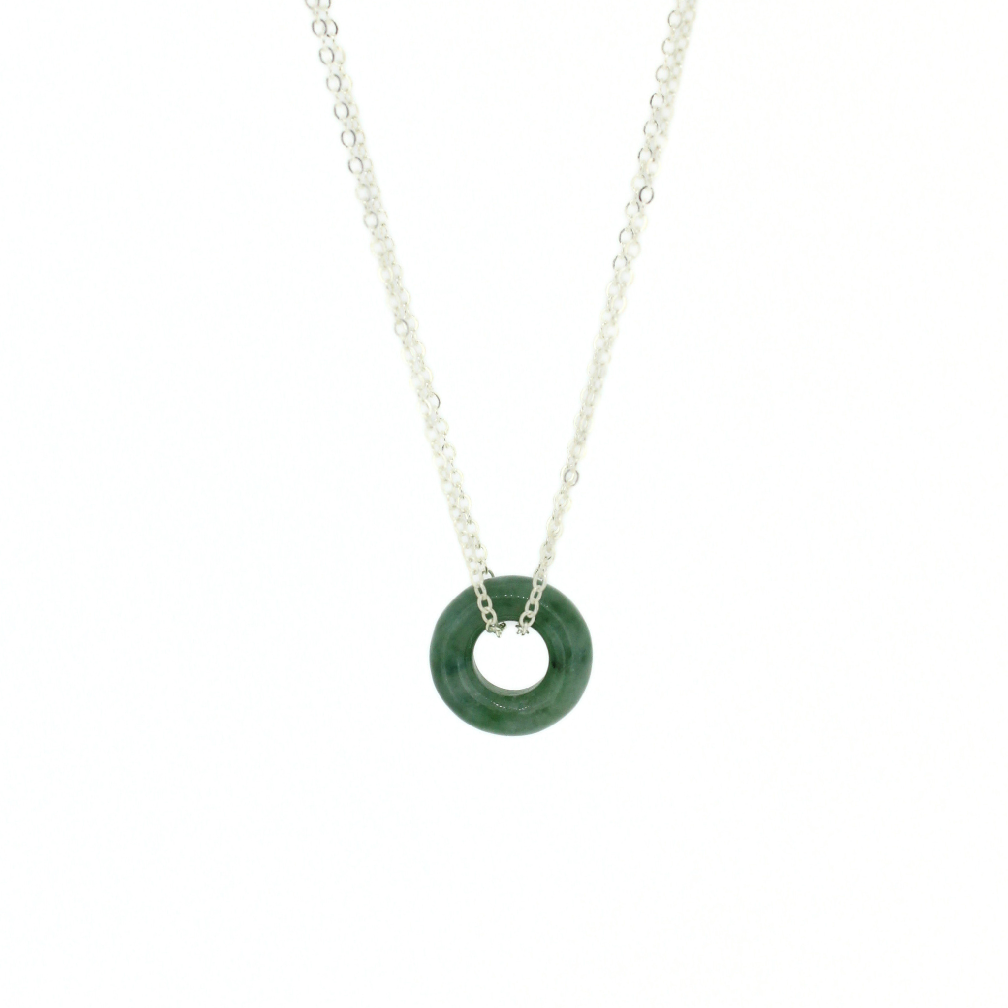 Brianne & Co. sterling silver jade donut necklace