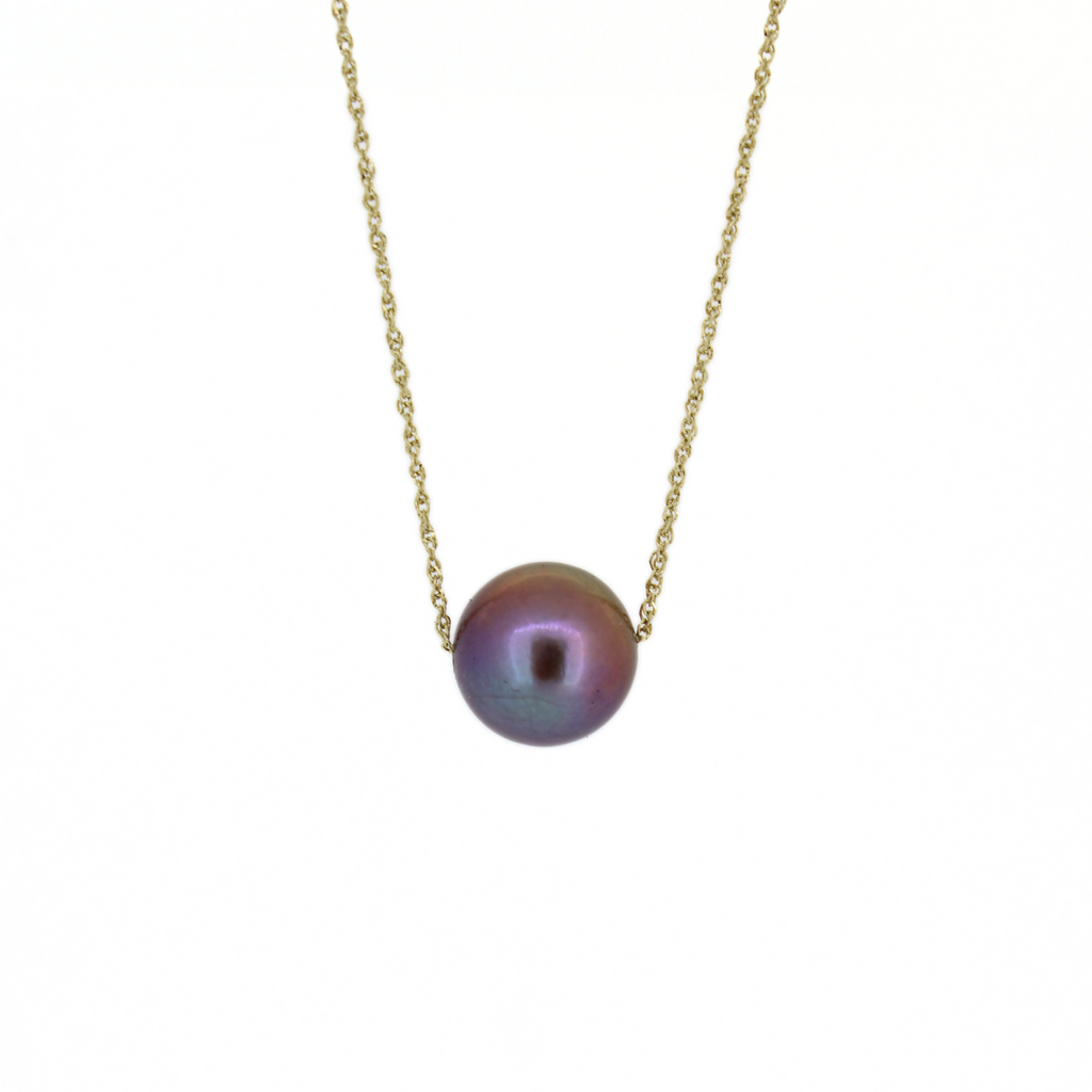 Brianne & Co. deep purple Edison pearl necklace on 14k gold
