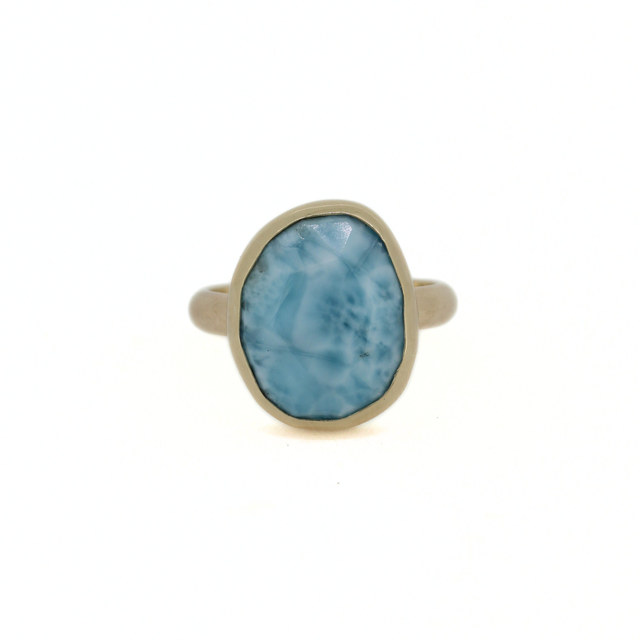 Gold Larimar Ring Size 8