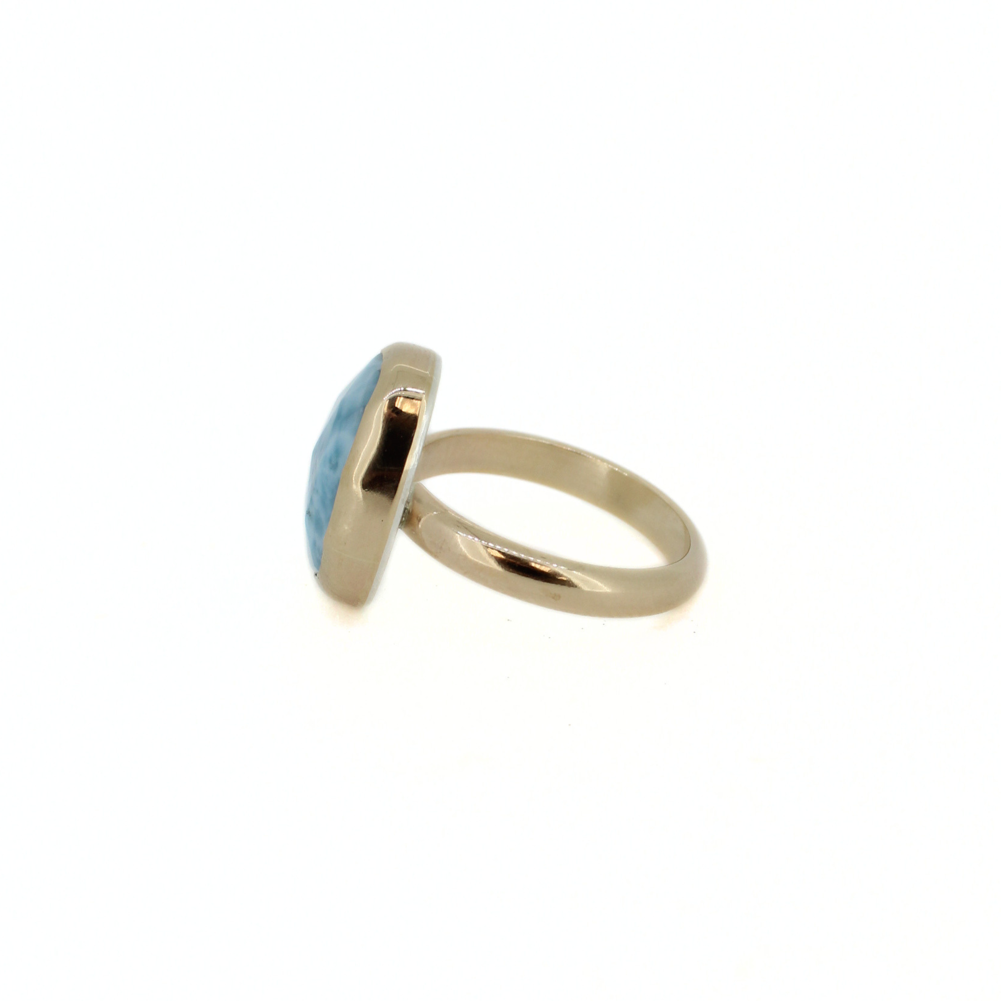 Gold Larimar Ring Size 8