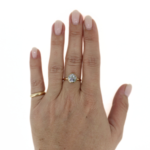 Brianne & Co. gold Tahitian keshi ring on hand model