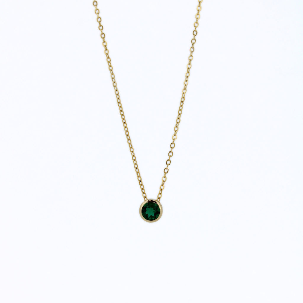 Brianne & Co simple gold birthstone necklace