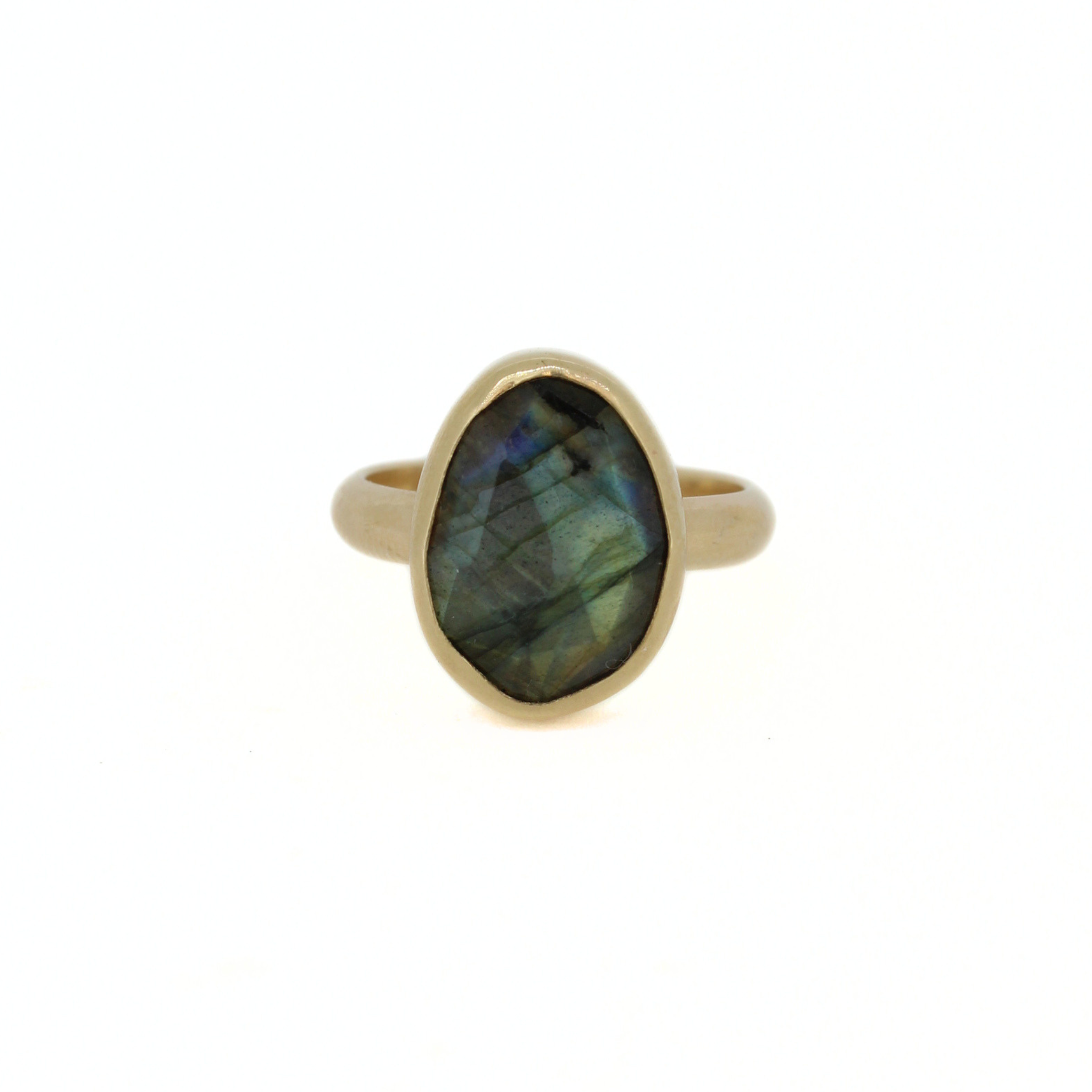 Brianne & Co. gold faceted labradorite ring size 7