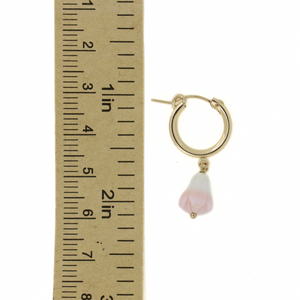 Gold Fill Pikake Flower Conch Shell Hoops 15mm