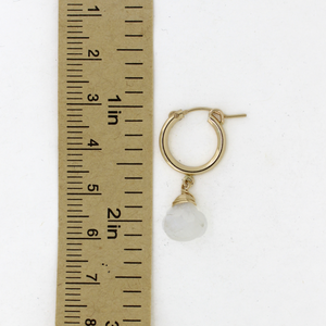 Gold Fill Rainbow Moonstone Hoop Earrings