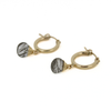 Brianne & Co. gold fill 15mm hoop earrings with rutile quartz side view