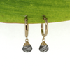 Gold fill 18mm hoop earrings with faceted rutile quartz handmade by Brianne & co.