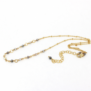Gold Fill Tahitian Keshi Pearl Necklace 16"-18"
