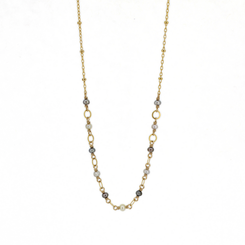 Brianne & Co. Gold Fill Tahitian Keshi Pearl Necklace 16