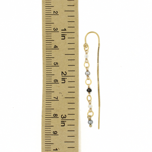 Gold Fill Tahitian Keshi Pearl Threader Earrings w/ Chain