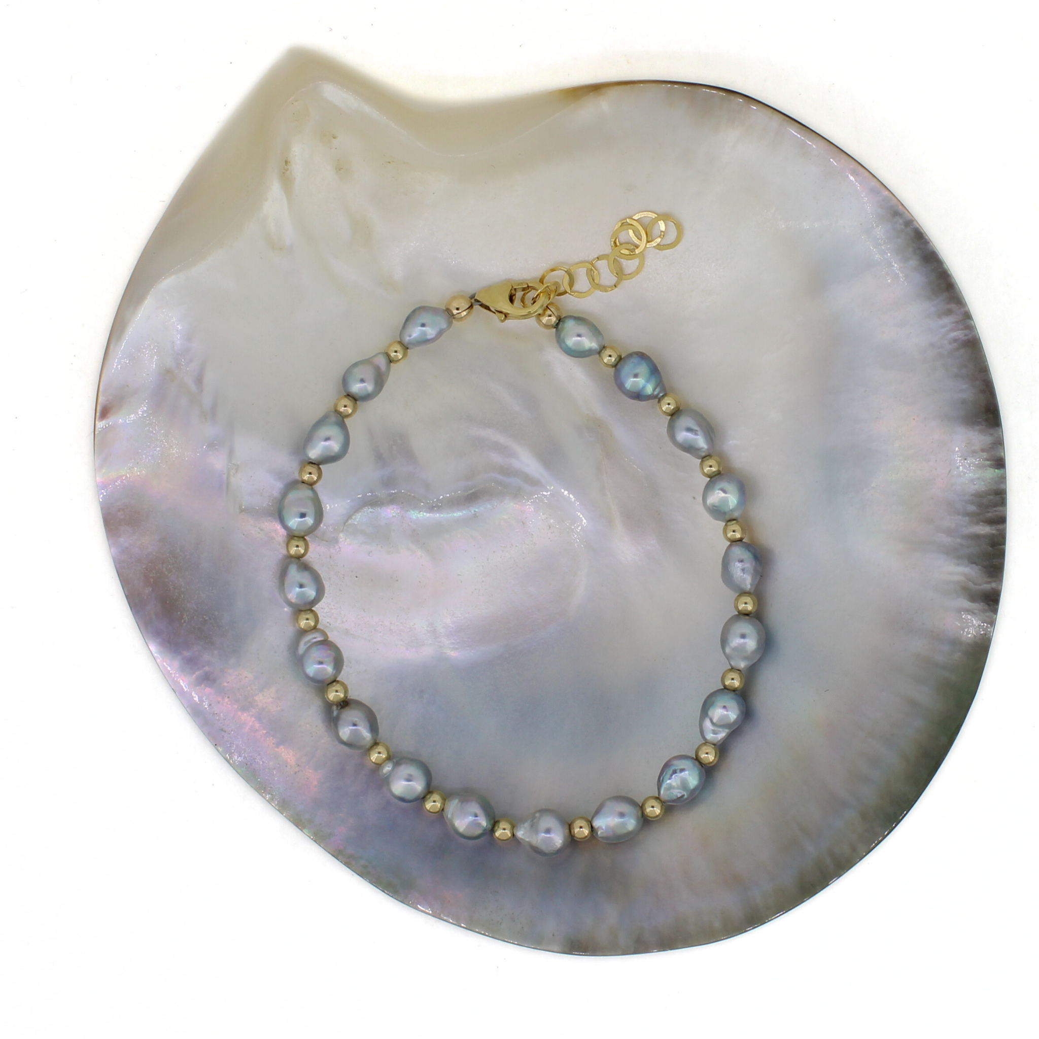 Gold Fill Baby Baroque Akoya Pearl Bracelet