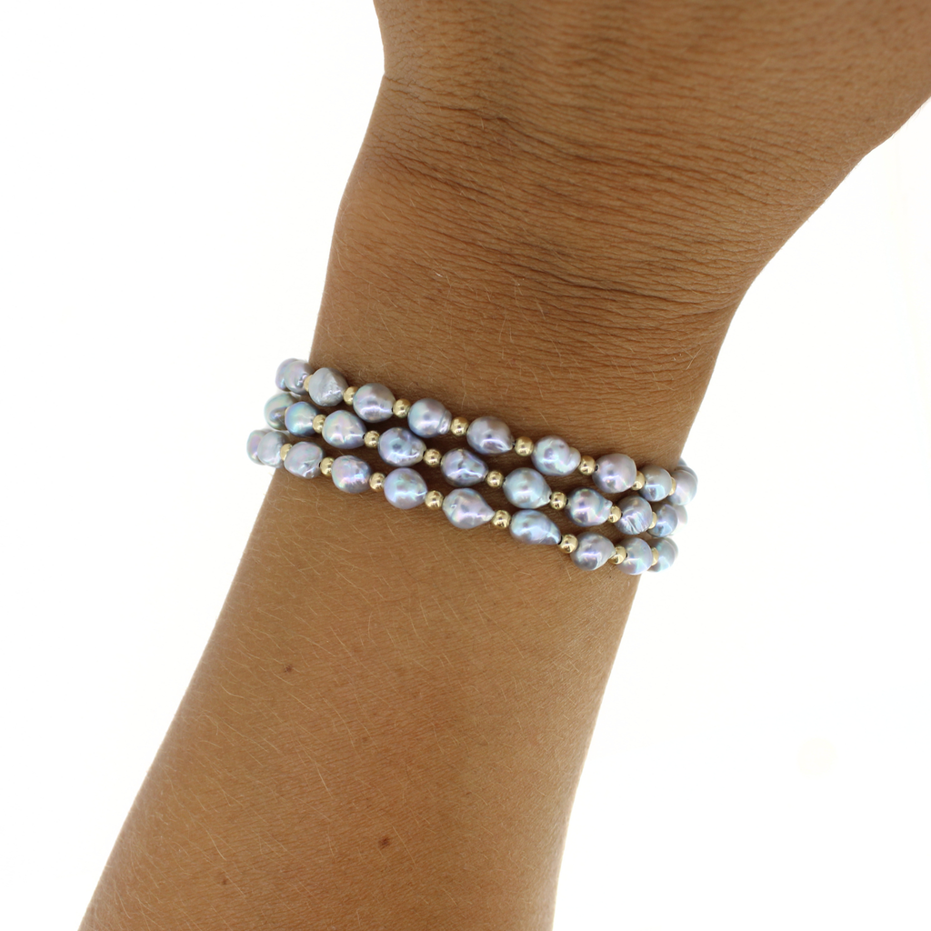 Gold Fill Baby Baroque Akoya Pearl Bracelet