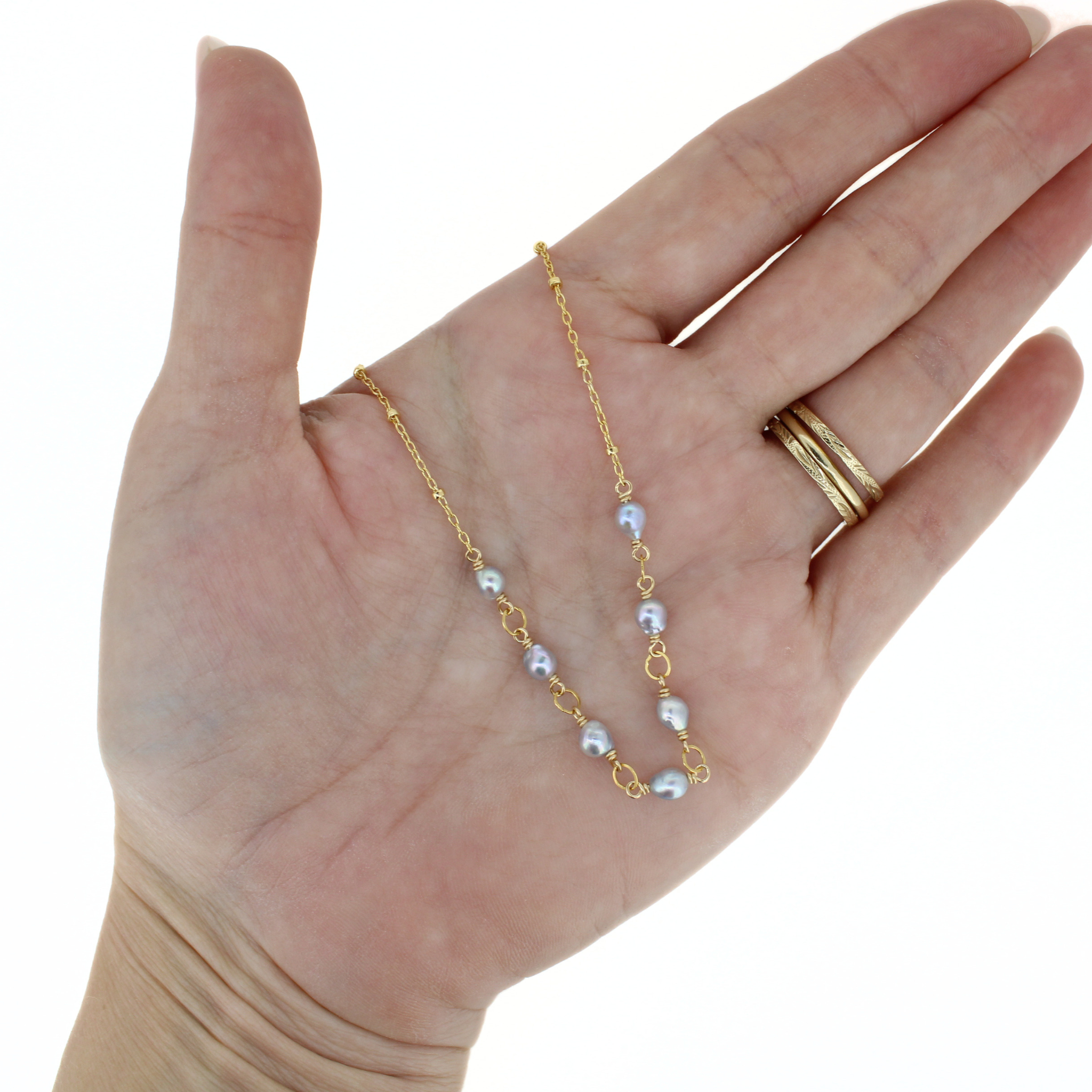 Gold Akoya Pearl Necklace