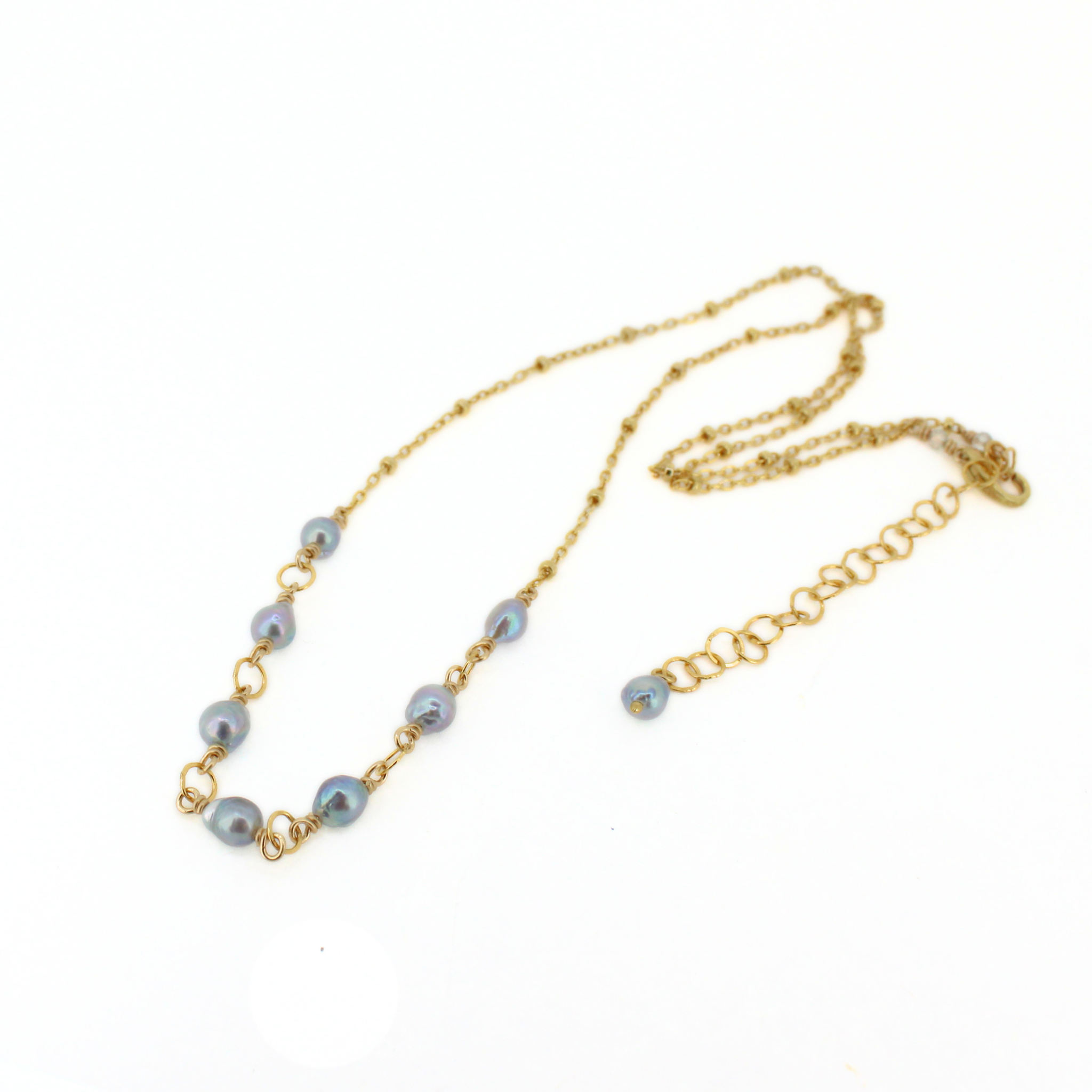 Gold Akoya Pearl Necklace