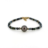 Brianne & Co. handmade gold fill aquamarine and Tahitian pearl bracelet front view