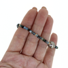 Brianne & Co. gold fill aquamarine and Tahitian pearl bracelet side close up view of gemstones