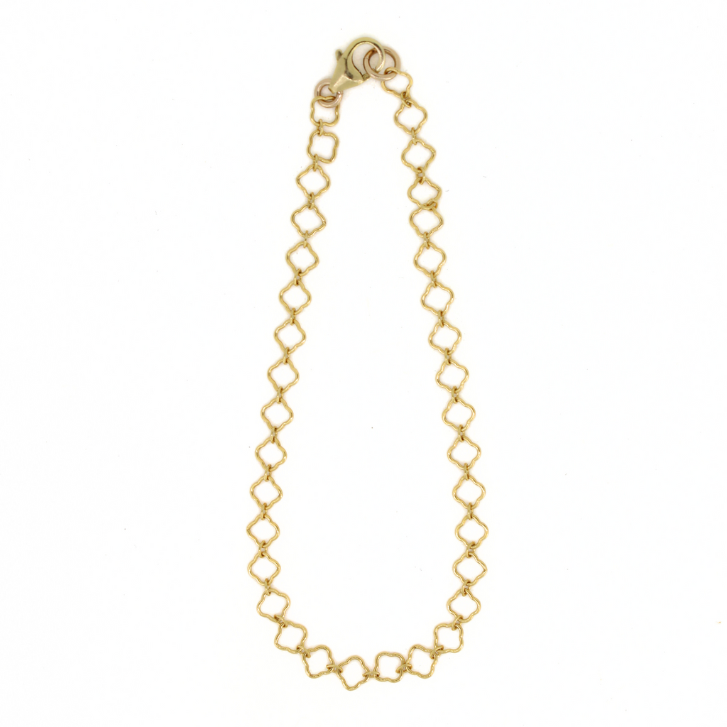 Brianne & Co. 14k gold fill dainty clover chain bracelet