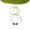 Brianne & Co. gold fill double hoop earring with Tahitian keshi pearls front view