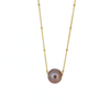 Brianne & Co. gold fill floating Edison pearl necklace on a satellite chain