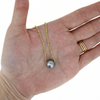 Brianne & Co. Gold Fill Tahitian Pearl Floating Necklace on hand for size reference