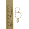 Brianne & co. gold fill fresh water pearl hoop earrings measuring just under 2" long