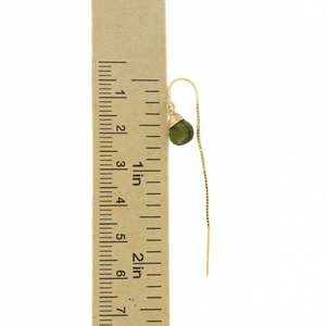 Gold Fill Simple Idocrase Short Threader Earrings